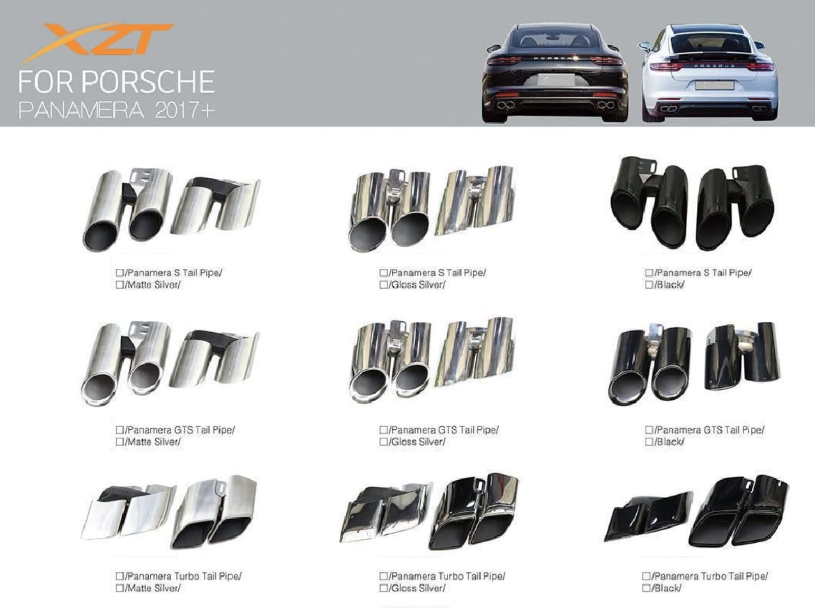 PORSCHE panamera tail pipe