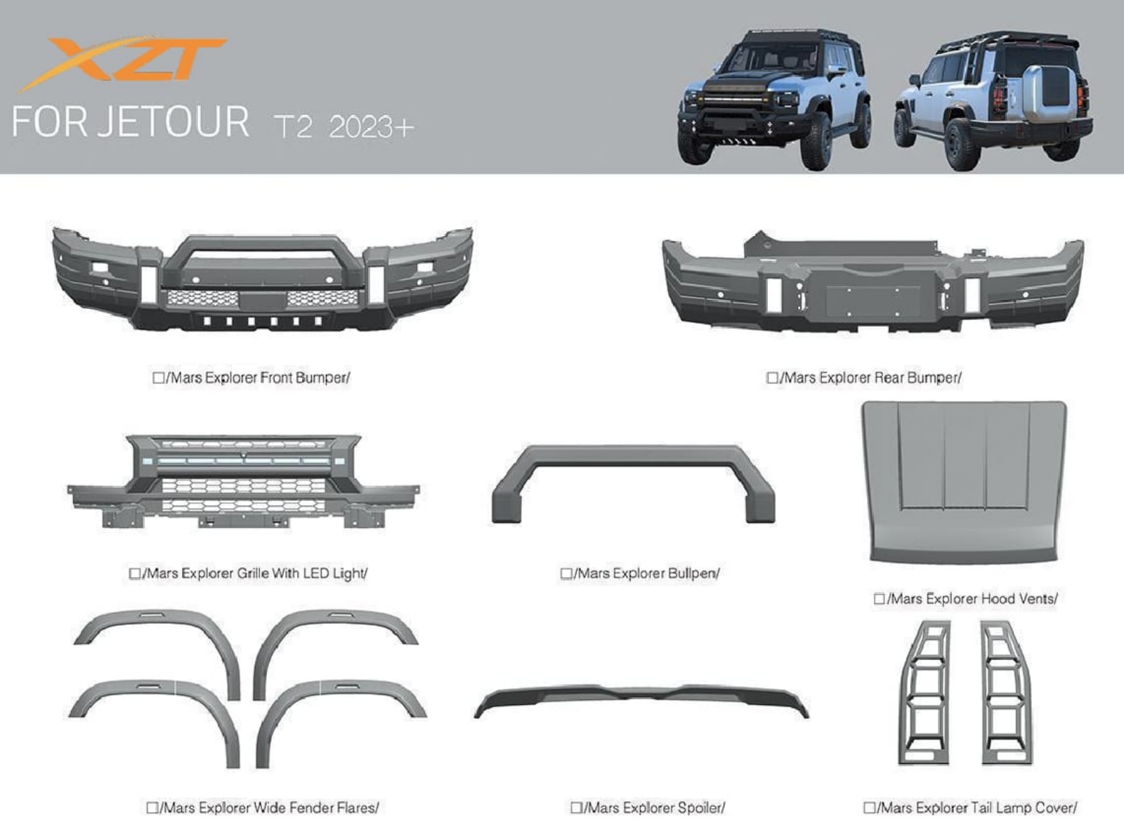 Jetour T2 bodykit