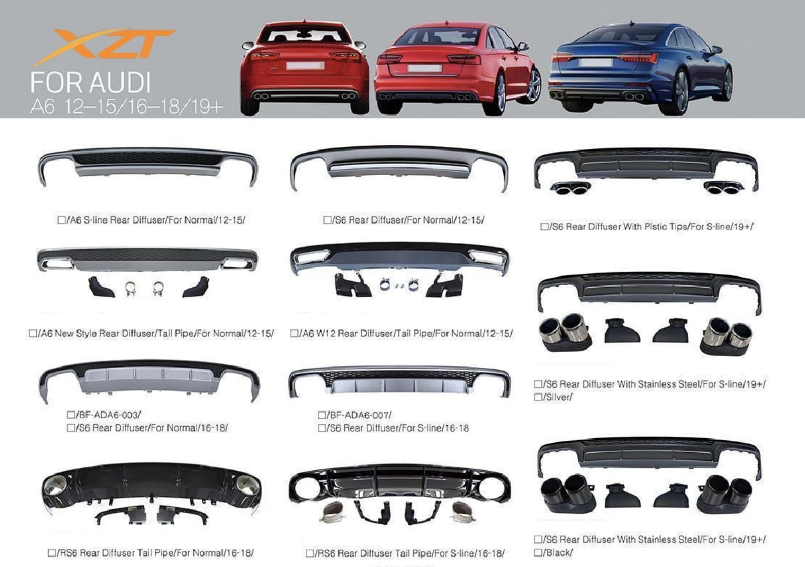 AUDI A6 12-15 & 16-18 & 19+ BODYKIT