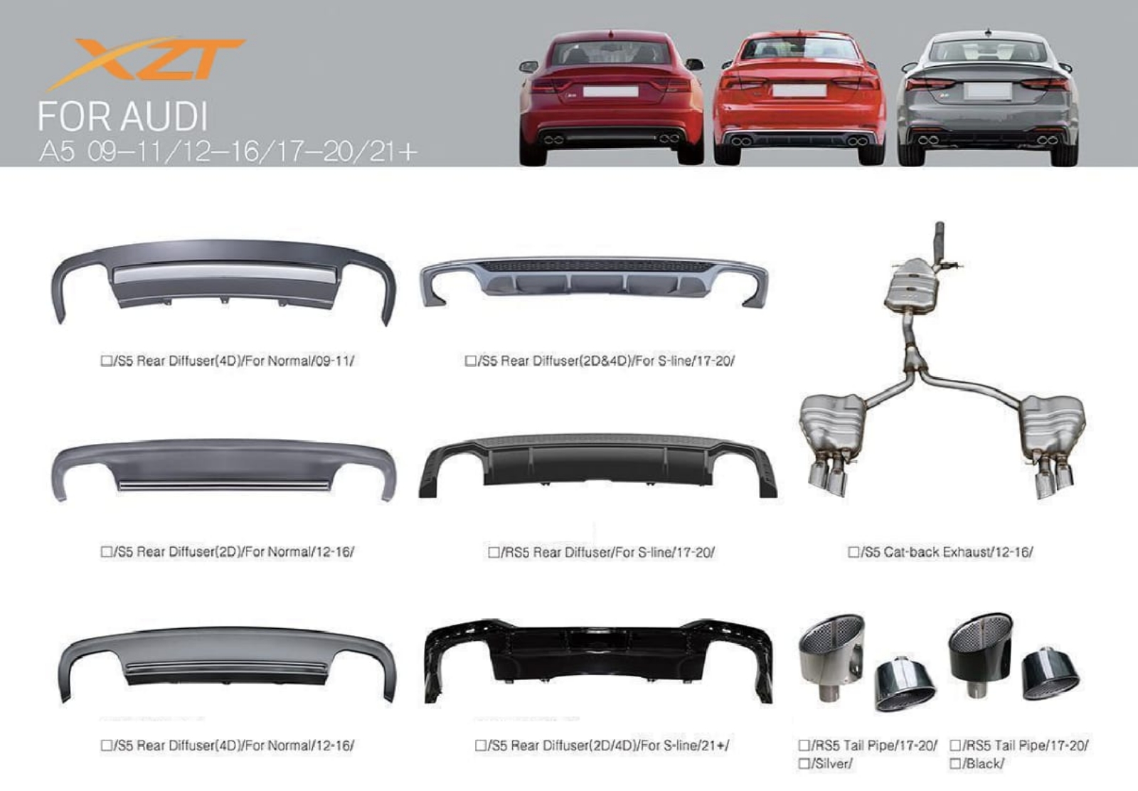 AUDI A5 09-11 & 12-16 & 17-20 & 21+ BODYKIT