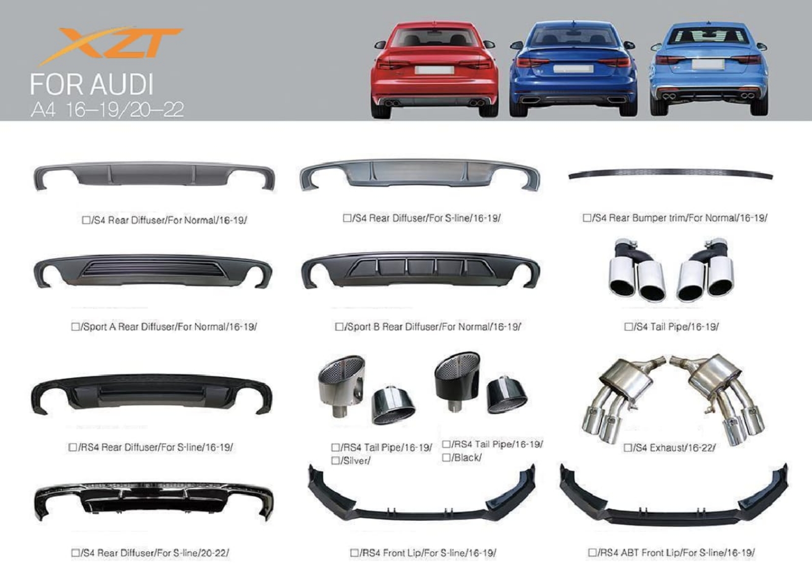 AUDI A4 16-19 & 20-22 BODYKIT