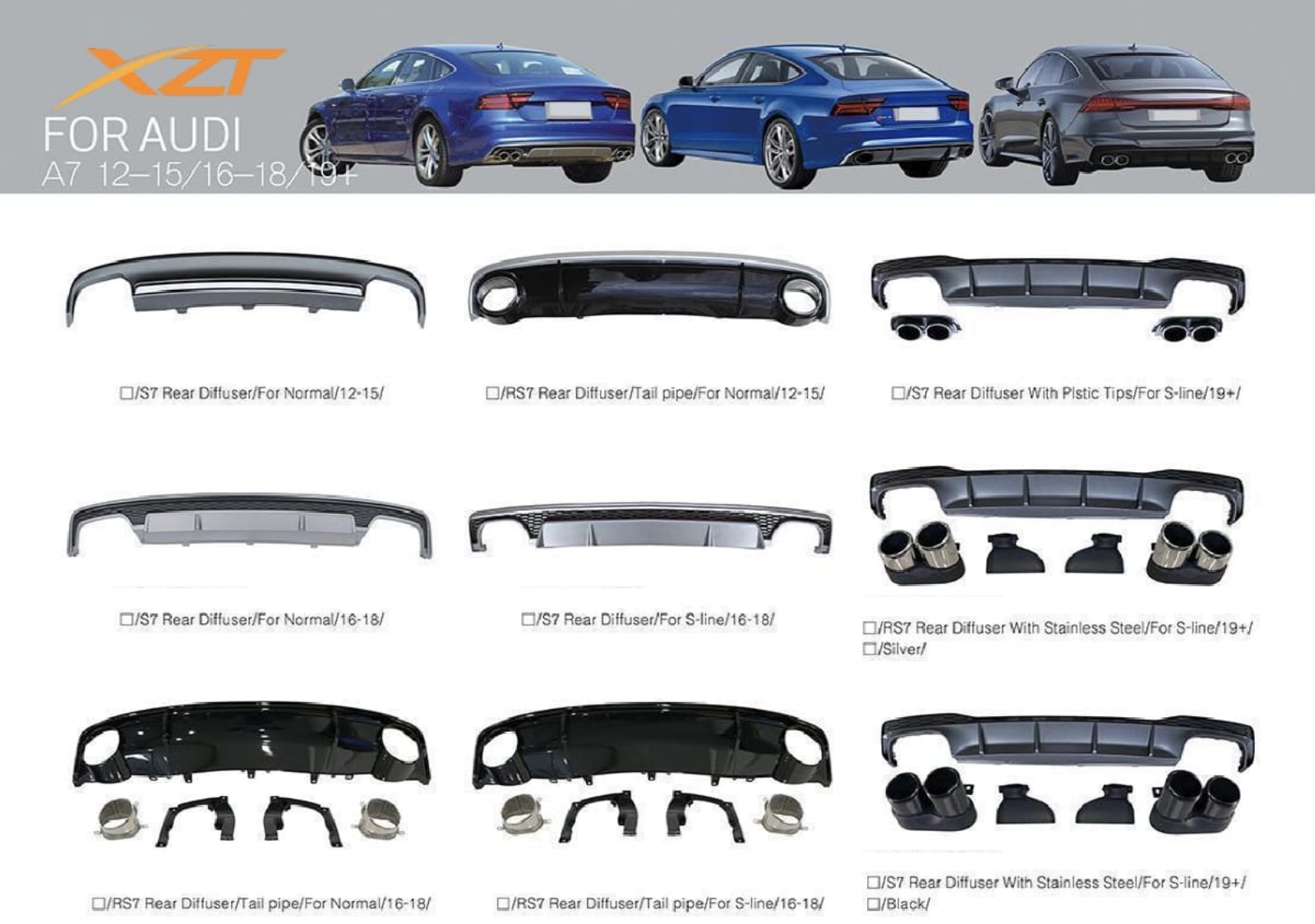 AUDI A7 12-15 & 16-18 & 19+ BODYKIT