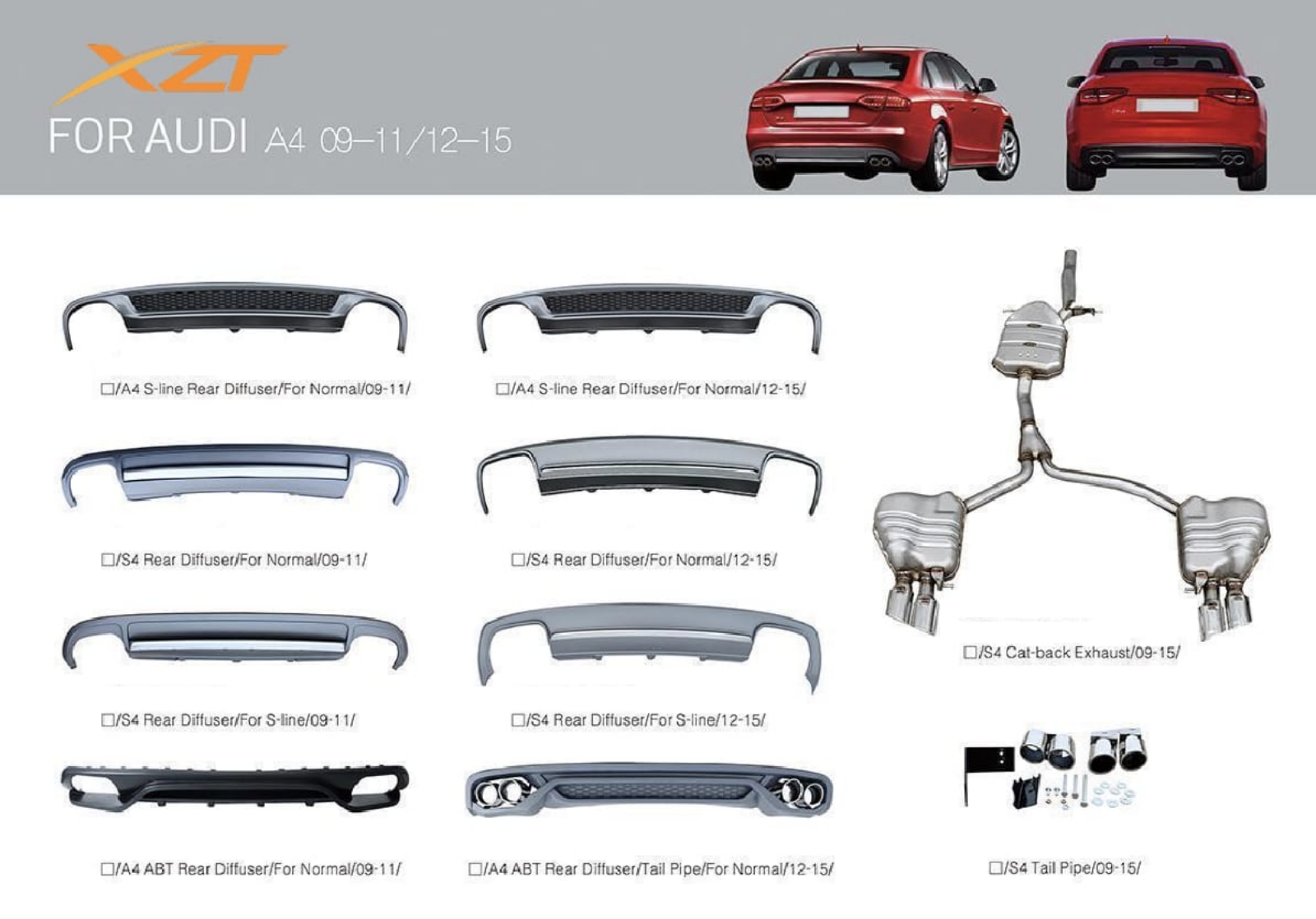AUDI A4 09-11 & 12-15 BODYKIT