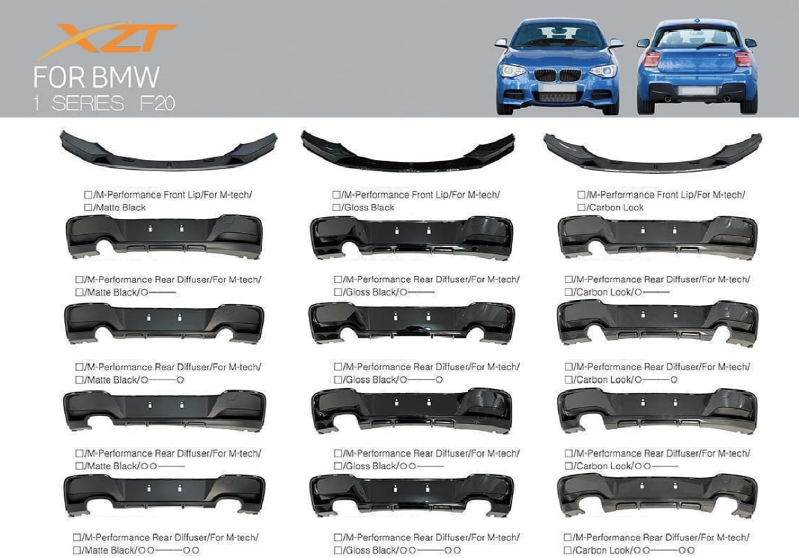 BMW 1 SERIES F20 LIP & DIFFUSER BODYKIT