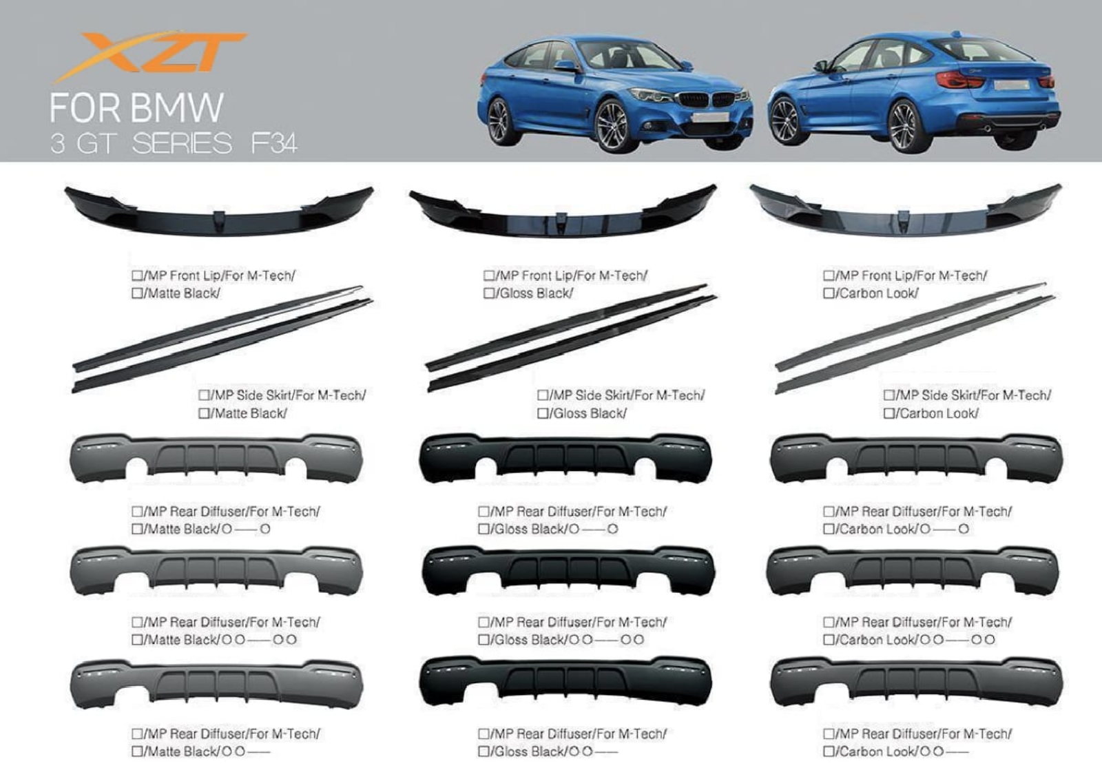 BMW 3 GT SERIES F34 BODYKIT