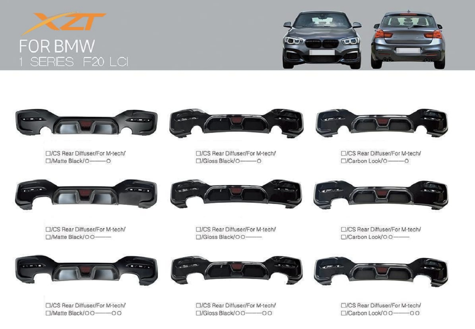 BMW 1 SERIES F20 LCI REAR DIFFUSER BODYKIT