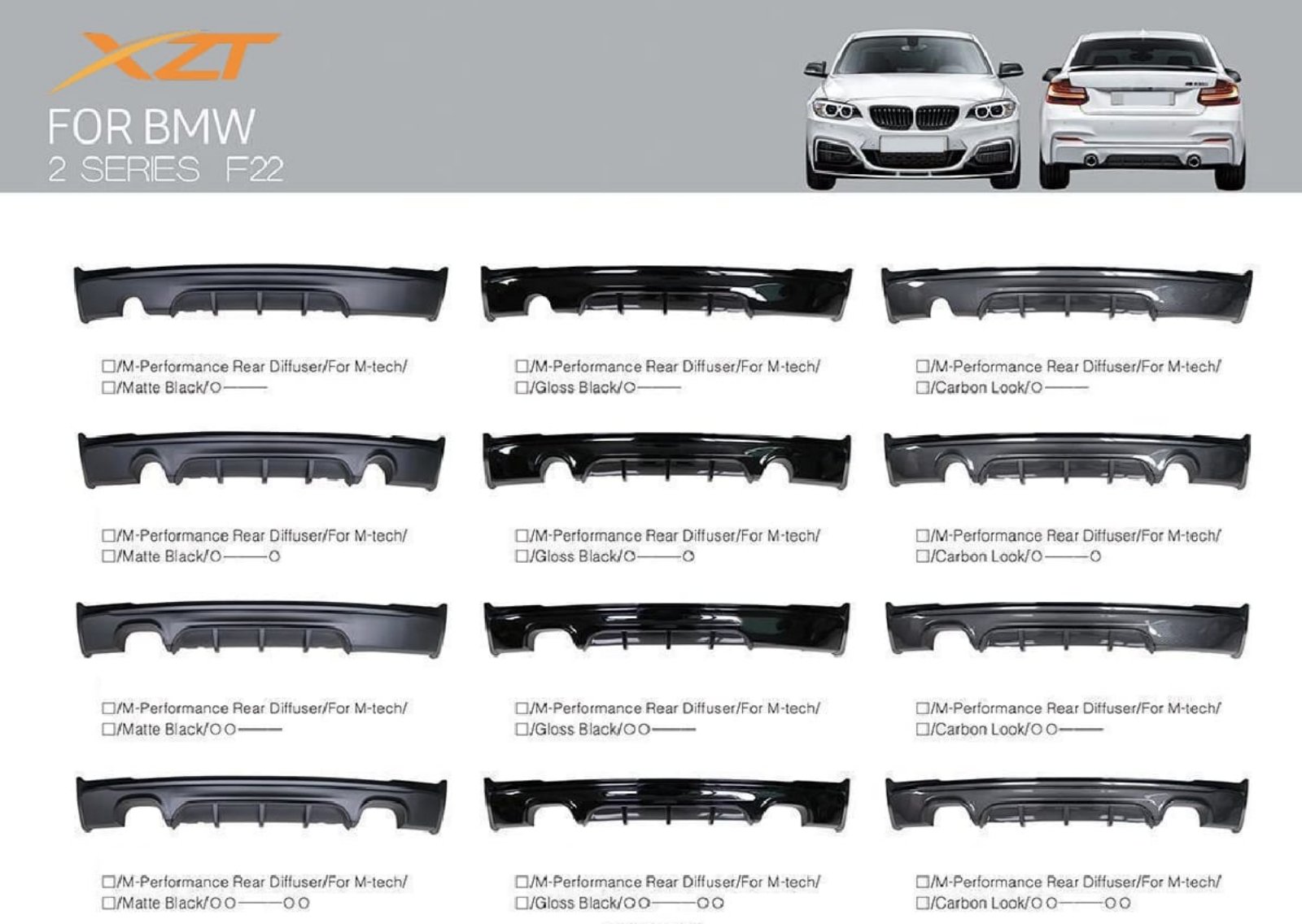 BMW 2 SERIES F22 REAR DIFFUSER BODYKIT