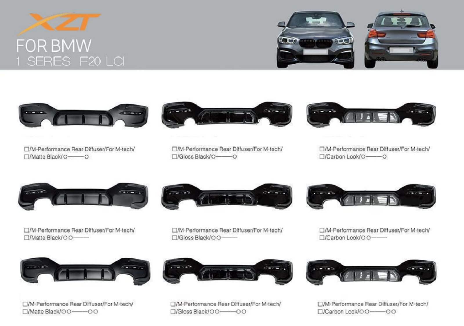 BMW 1 SERIES F20 LCI REAR DIFFUSER BODYKIT