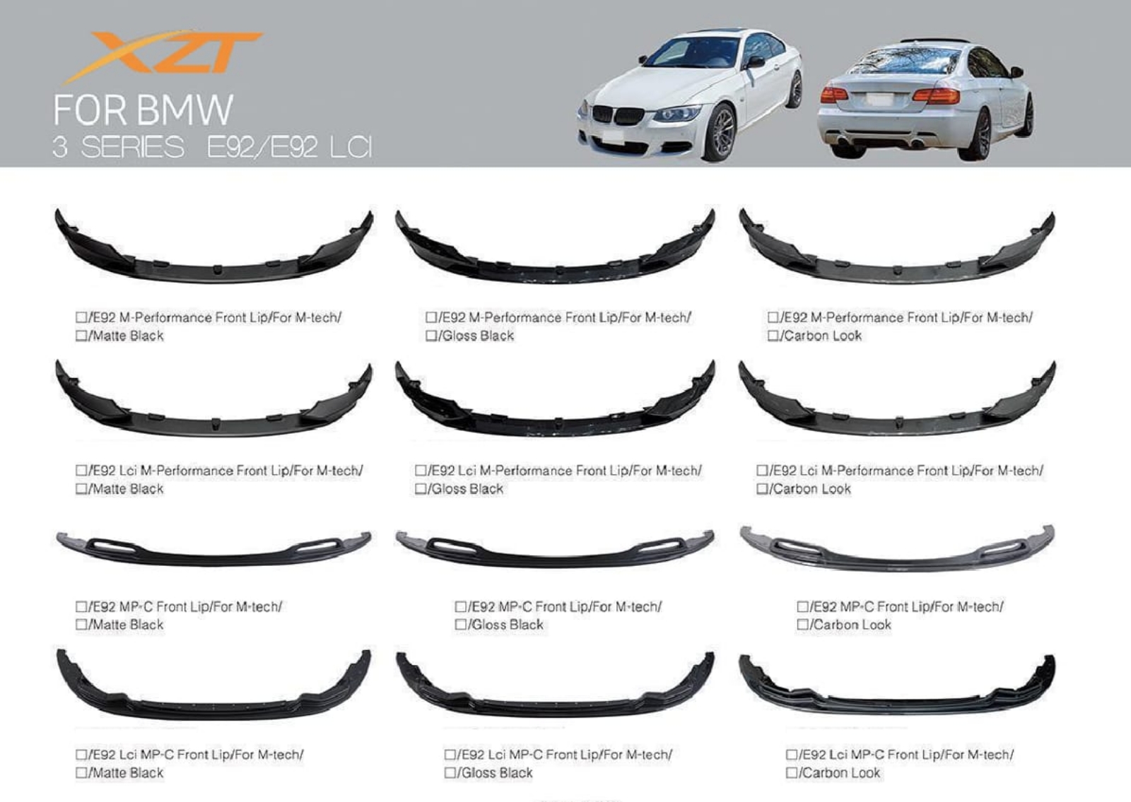 BMW 3 SERIES E92/E92 LCI FRONT LIP BODYKIT