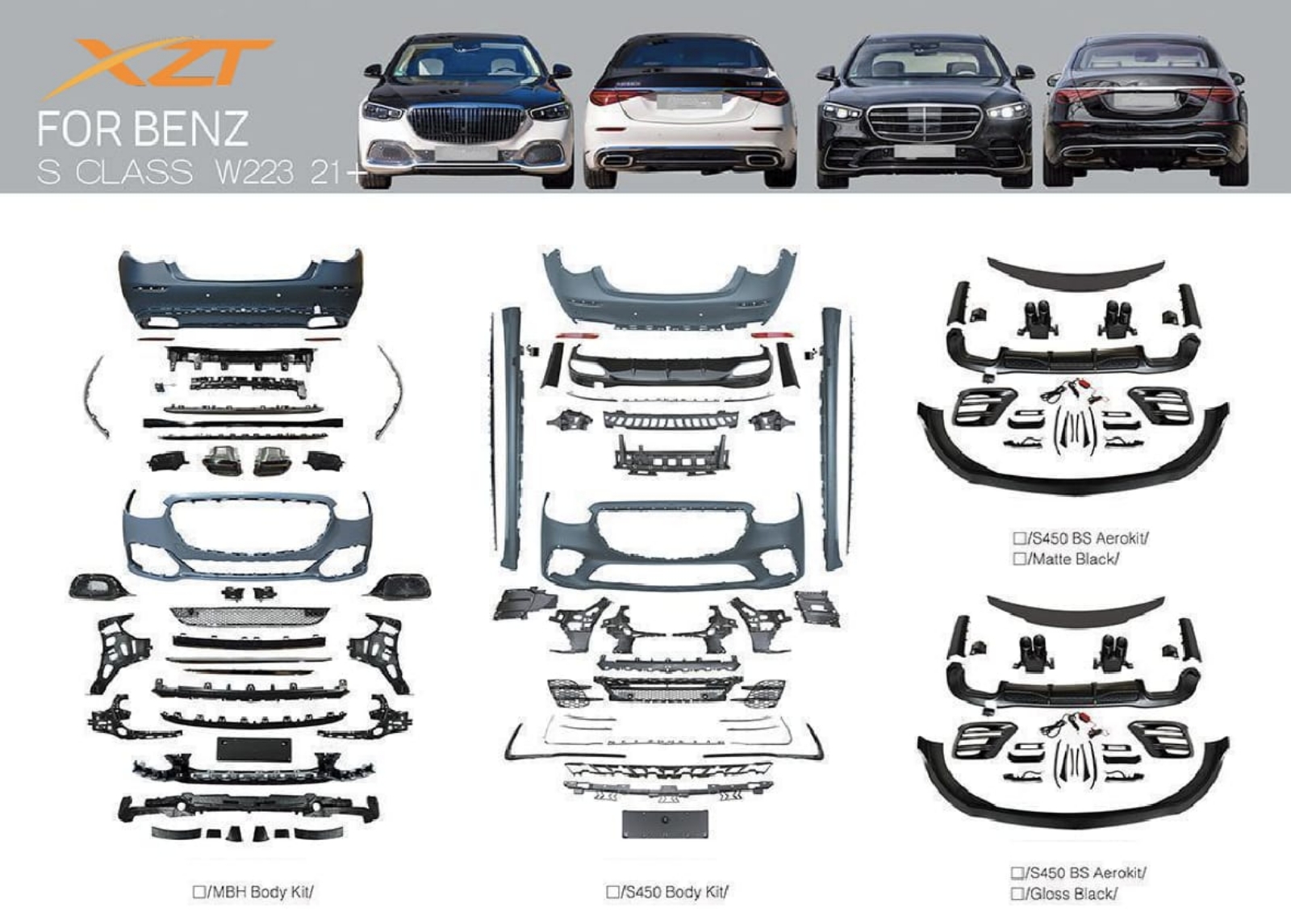 BENZ S CLASS W223 21+ BODYKIT
