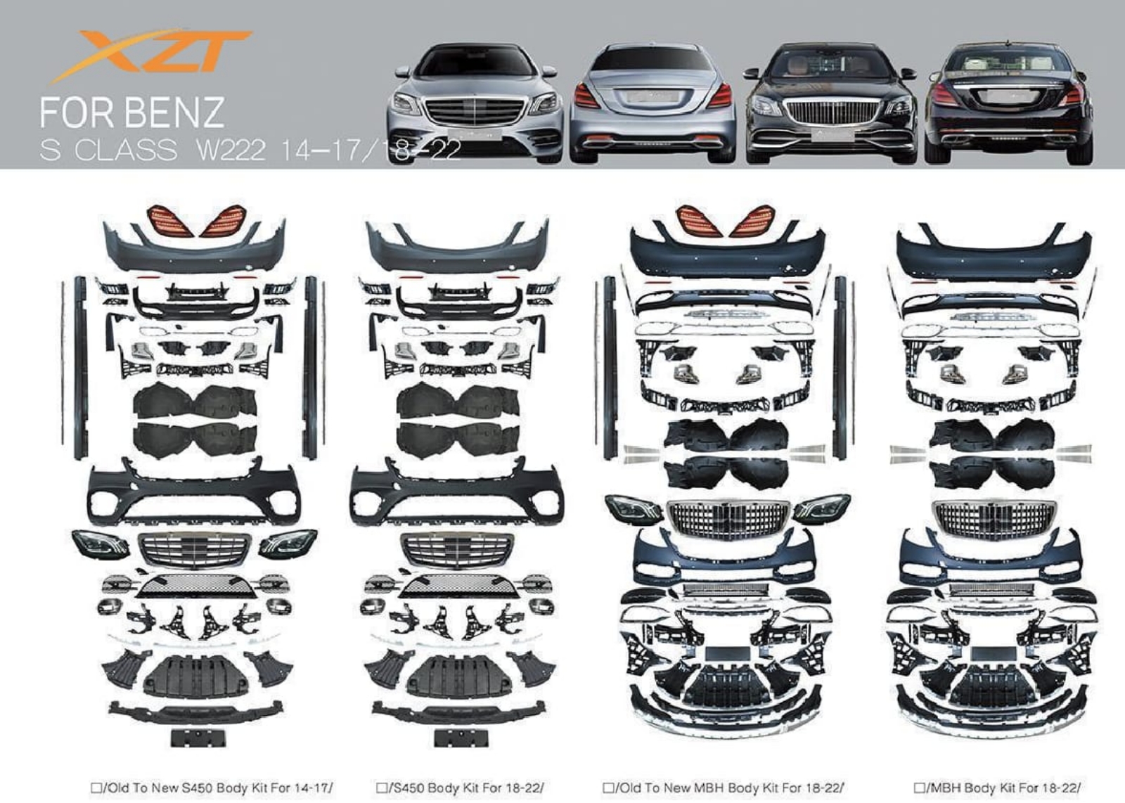 BENZ S CLASS W222 14-17/18-22 BODYKIT