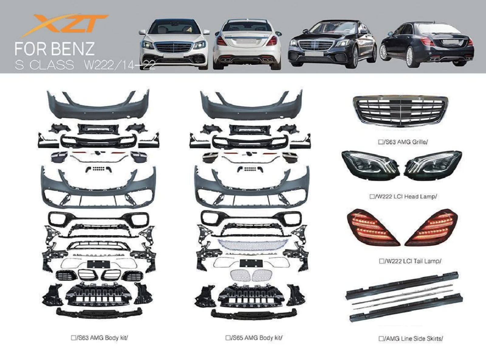 BENZ S CLASS W222 14-22 BODYKIT