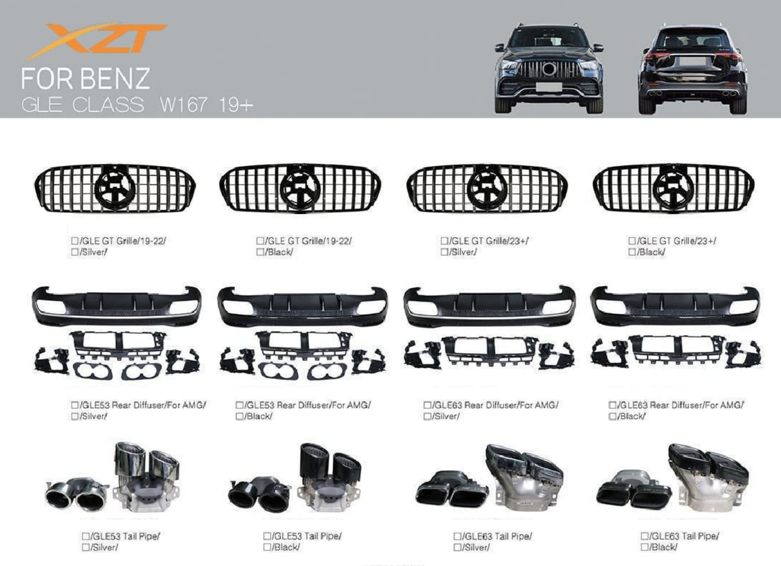 BENZ GLE CLASS W167 19+ BODYKIT