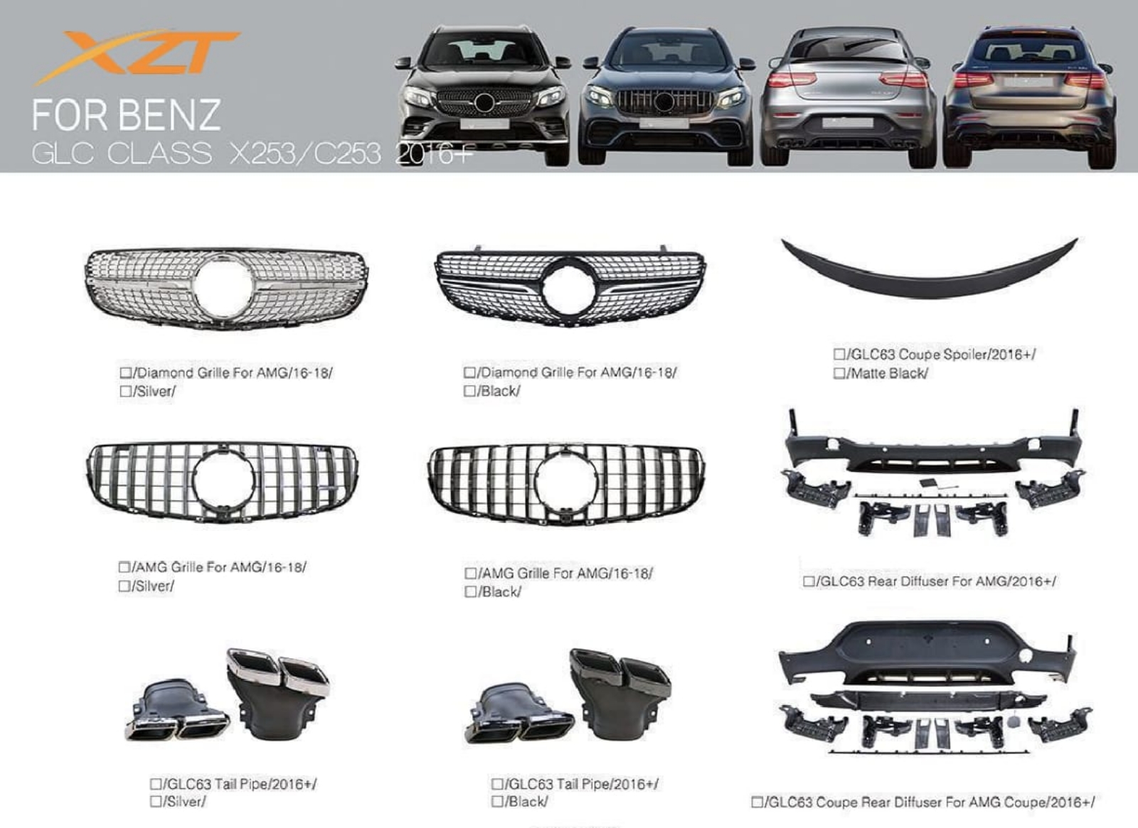 BENZ GLC CLASS X253/253 2016+ BODYKIT