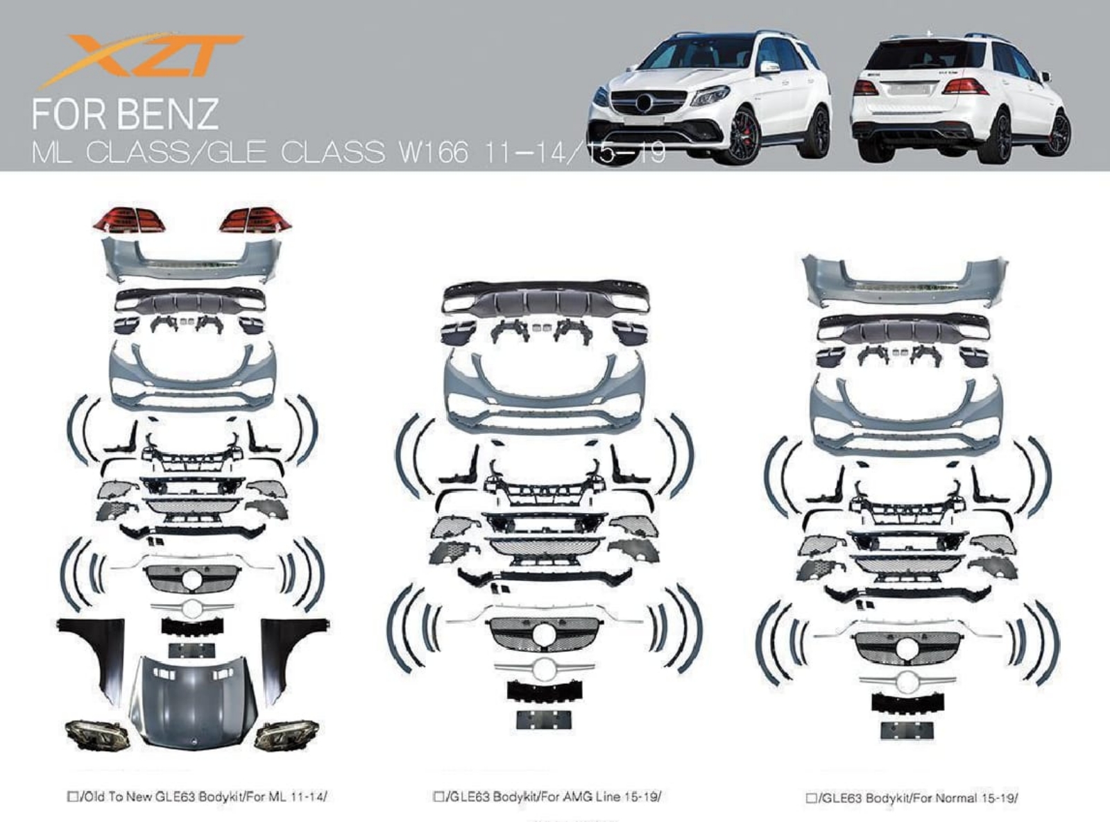 BENZ ML CLASS/GLE CLASS W166 11-14/15-19 BODYKIT