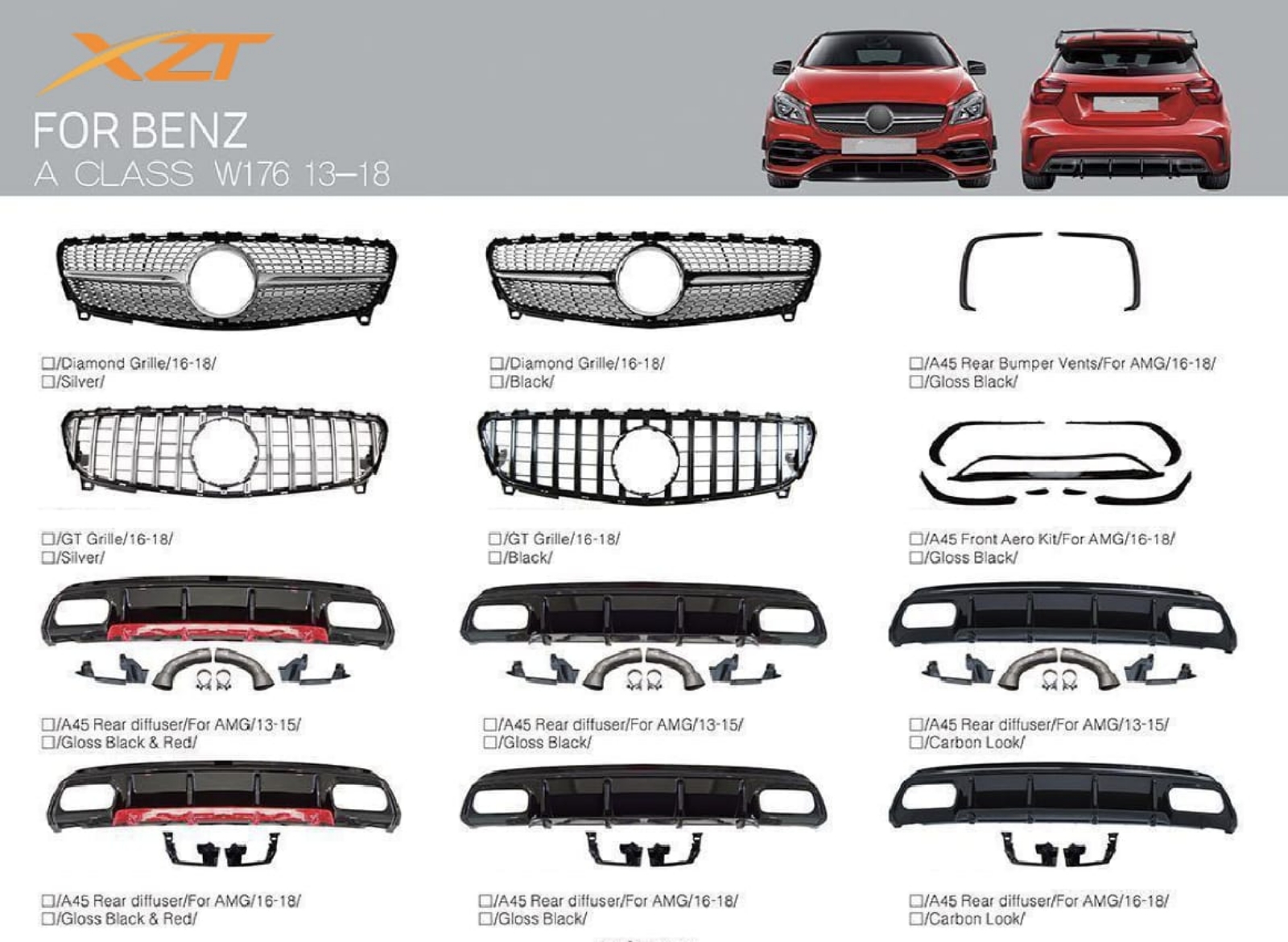 BENZ A CLASS W176 13-18 BODYKIT