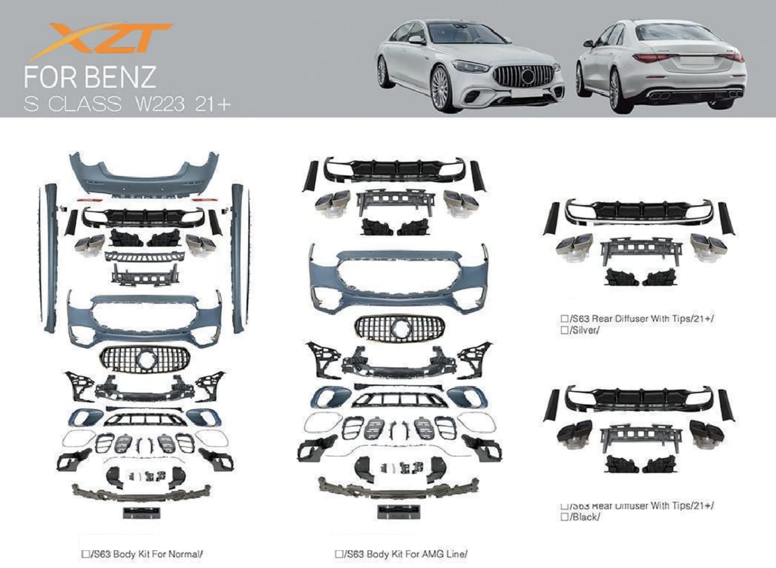BENZ S CLASS W223 21+ BOYKIT