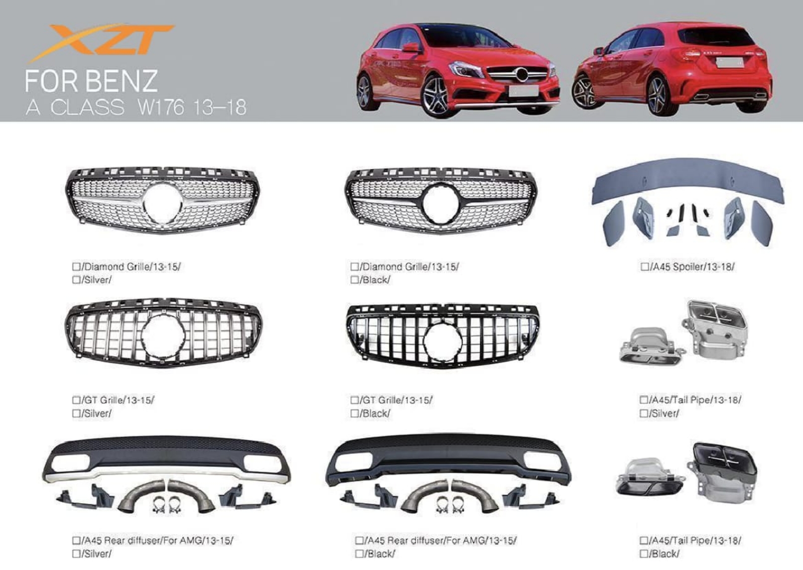 BENZ A CLASS W176 13-18 BODYKIT