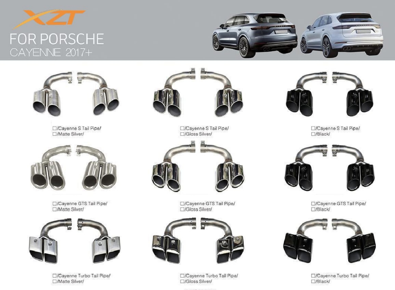 Porsche cayenne tail pipe