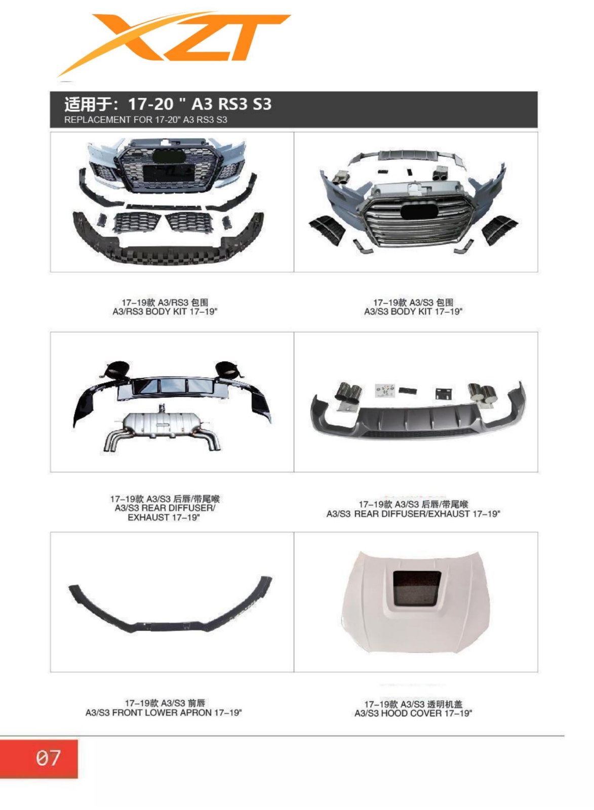 Audi A3/RS3/S3 17-20 BODYKIT