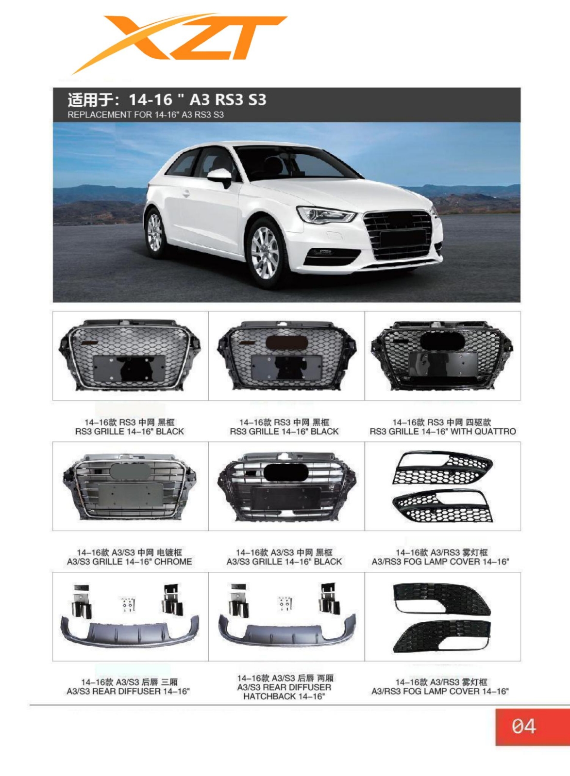 Audi A3/RS3/S3 14-16 BODYKIT