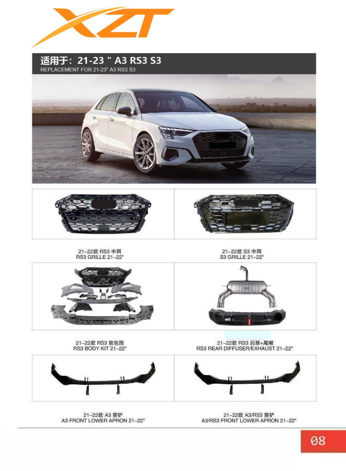 Audi A3/RS3/S3 21-23 BODYKIT