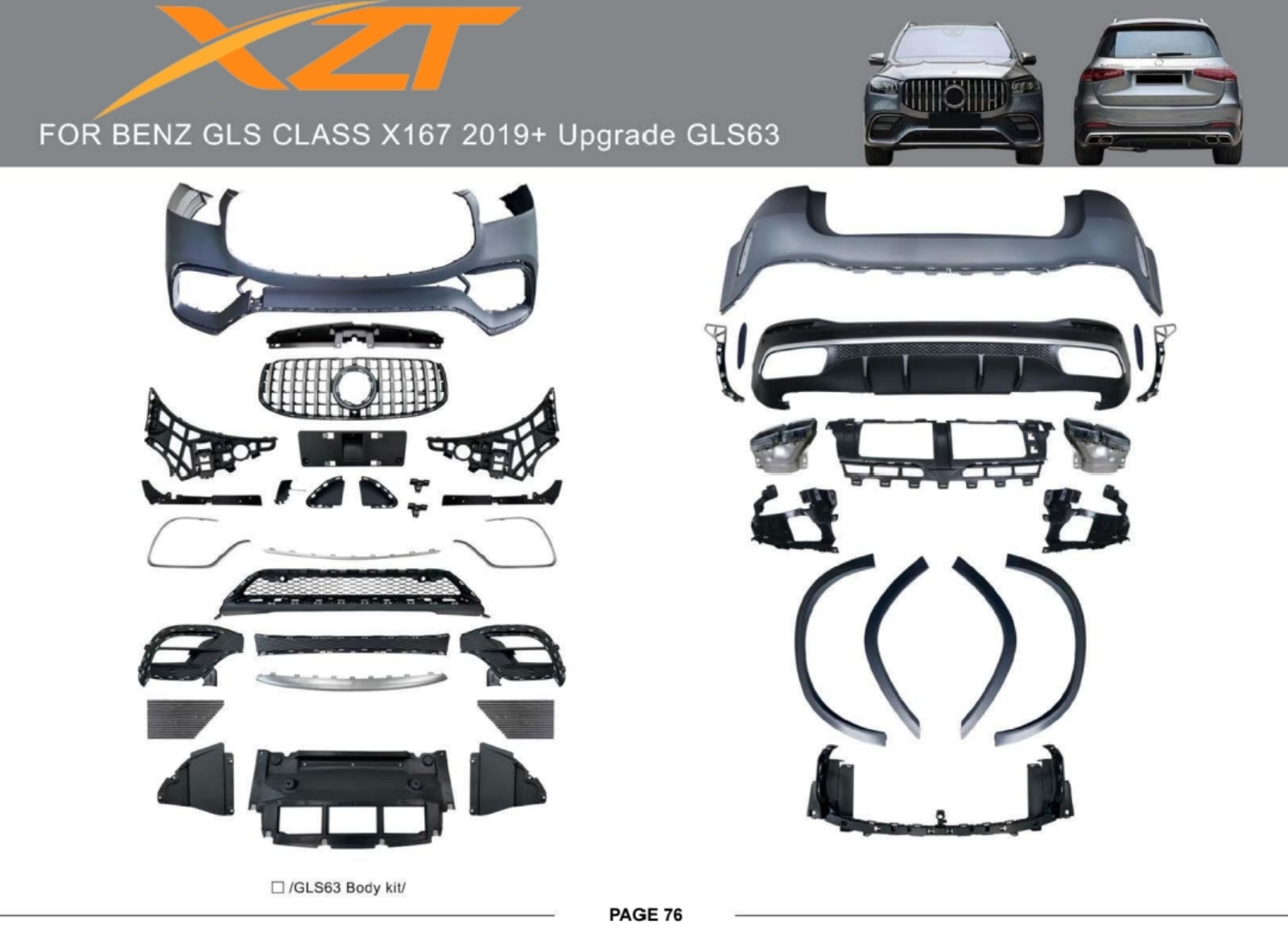 BENZ GLS CLASS X167 19+ UPGRADE GLS63 BODYKIT