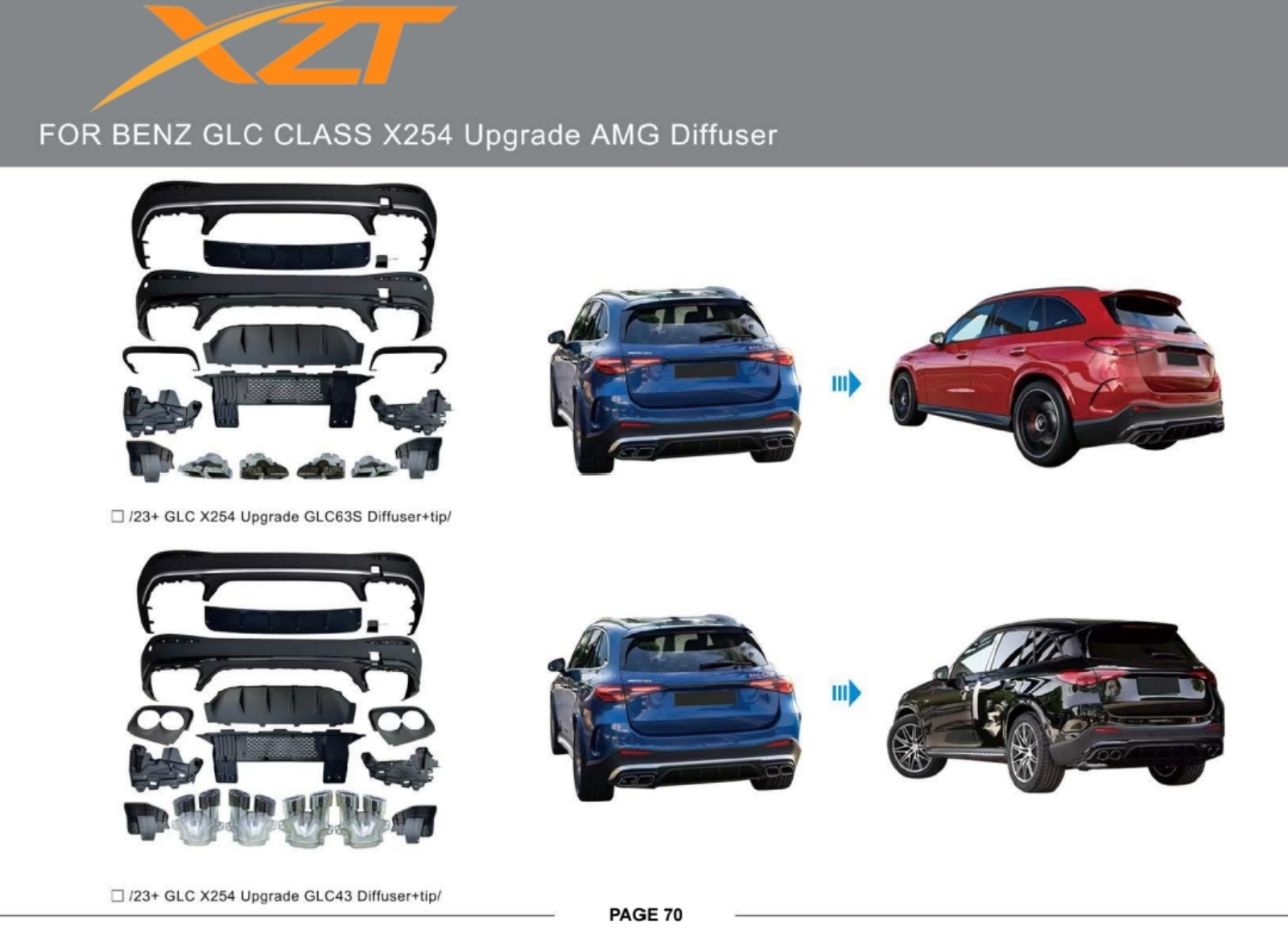 BENZ GLC CLASS X254 UPGRADE AMG DIFFUSER BODYKIT