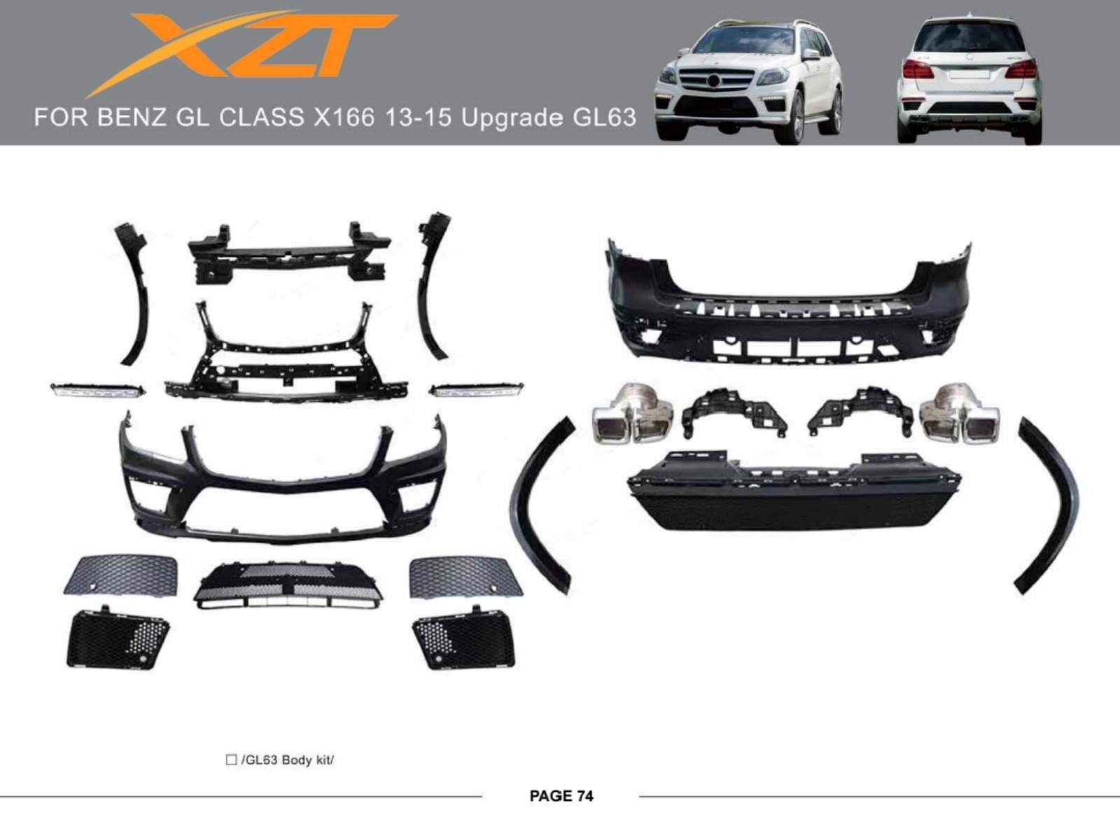 BENZ GL CLASS X166 13-15 UPGRADE GL63 BODYKIT