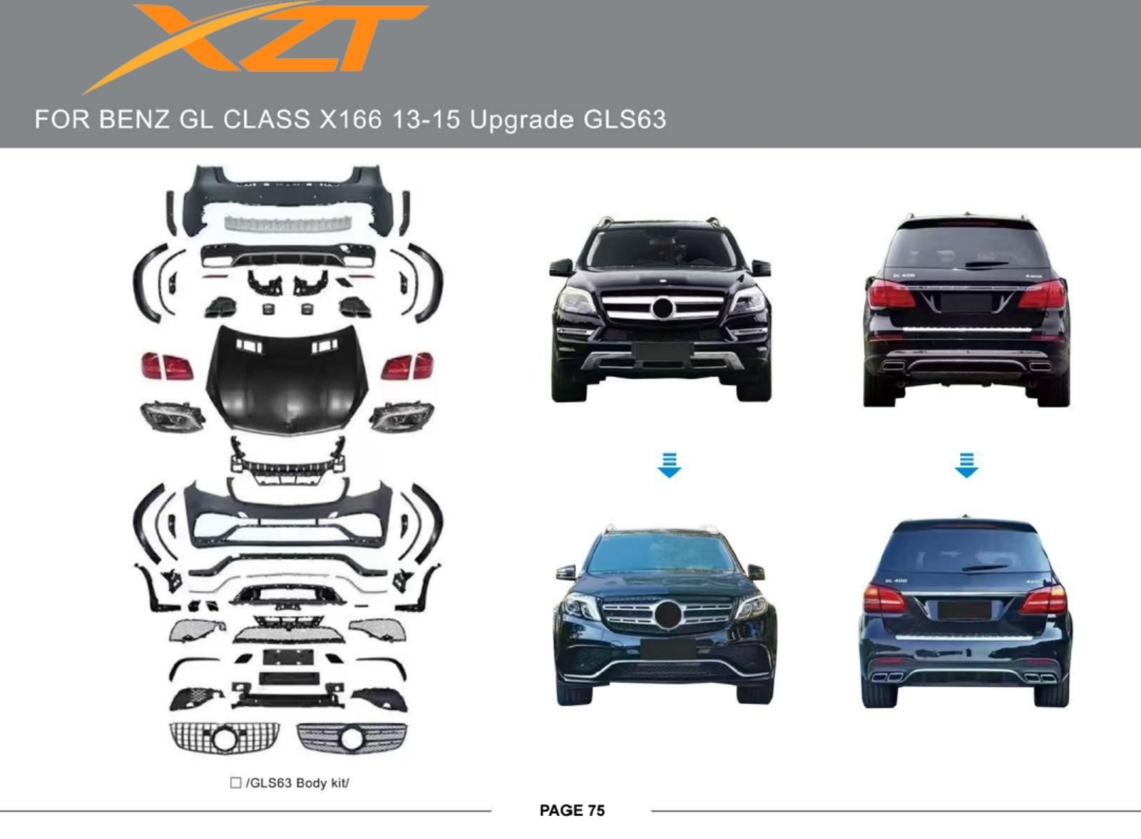 BENZ GL CLASS X166 13-15 UPGRADE GLS63 BODYKIT