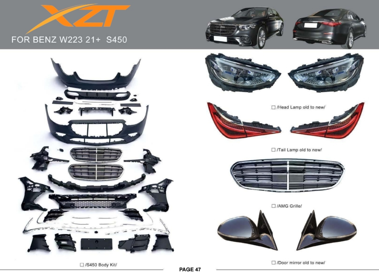 BENZ W223 21+ S450 BODYKIT