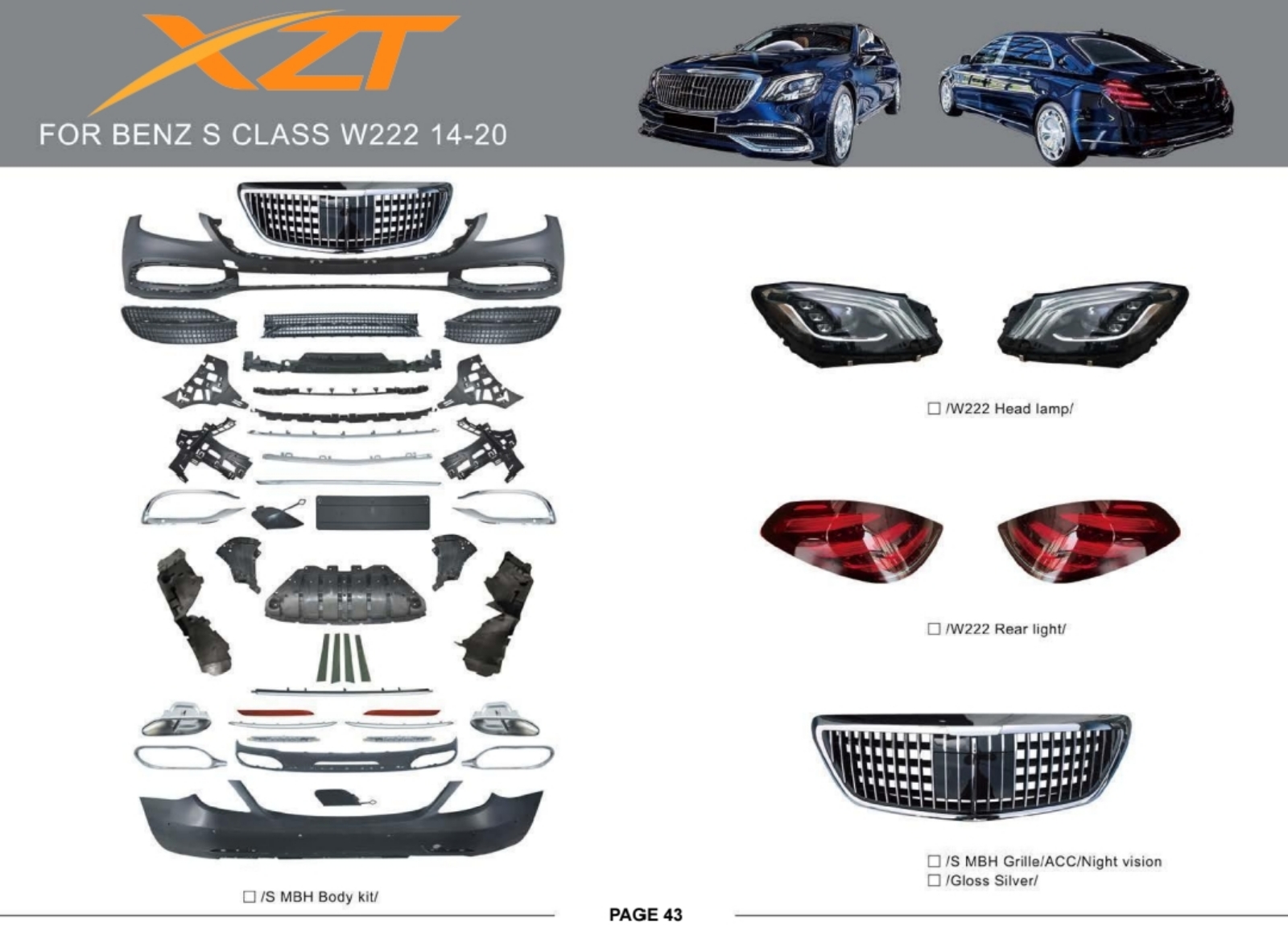 BENZ S CLASS W222 14-20 BODYKIT