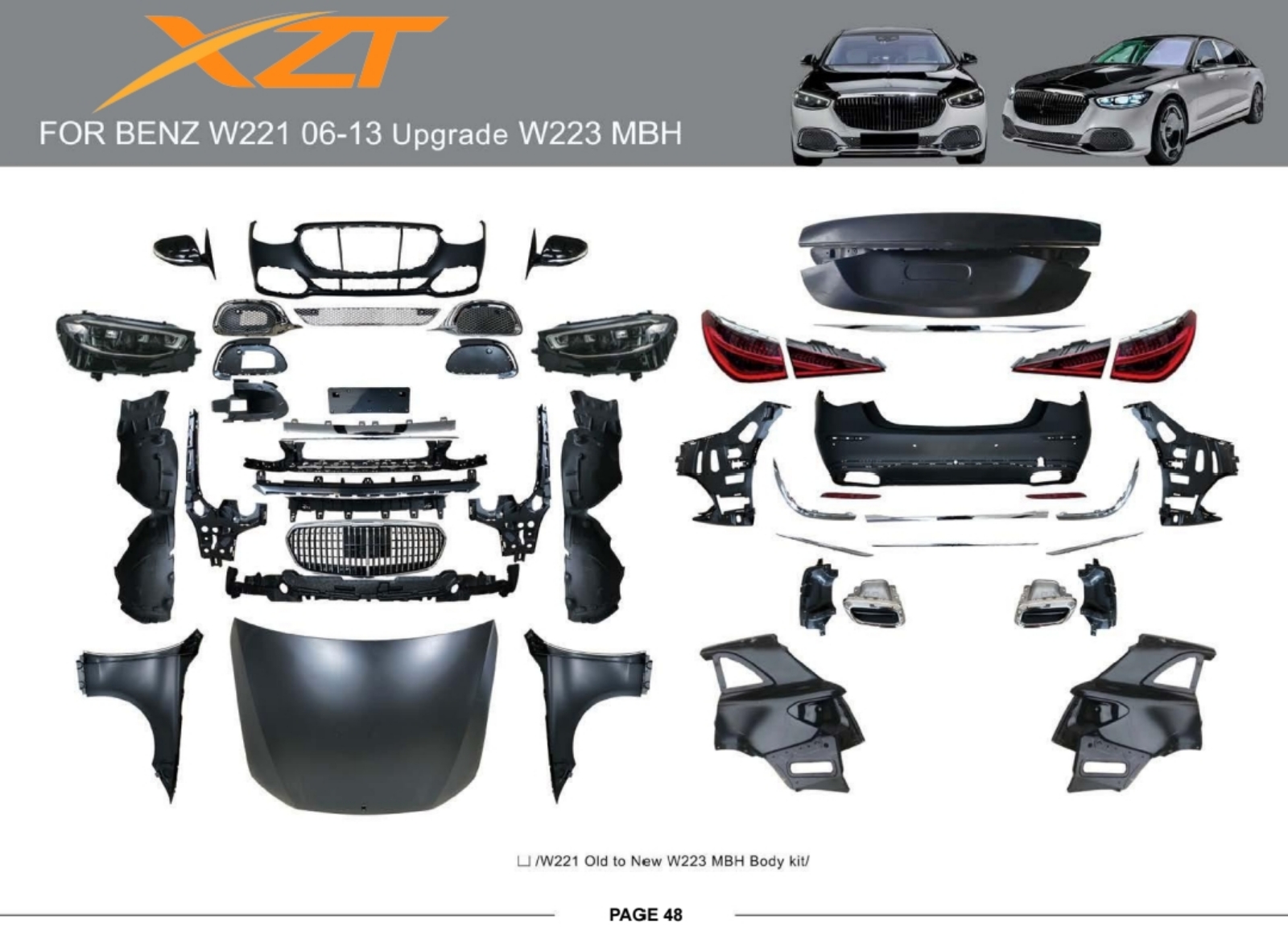 BENZ W221 06-13 UPGRADE W223 MBH BODYKIT