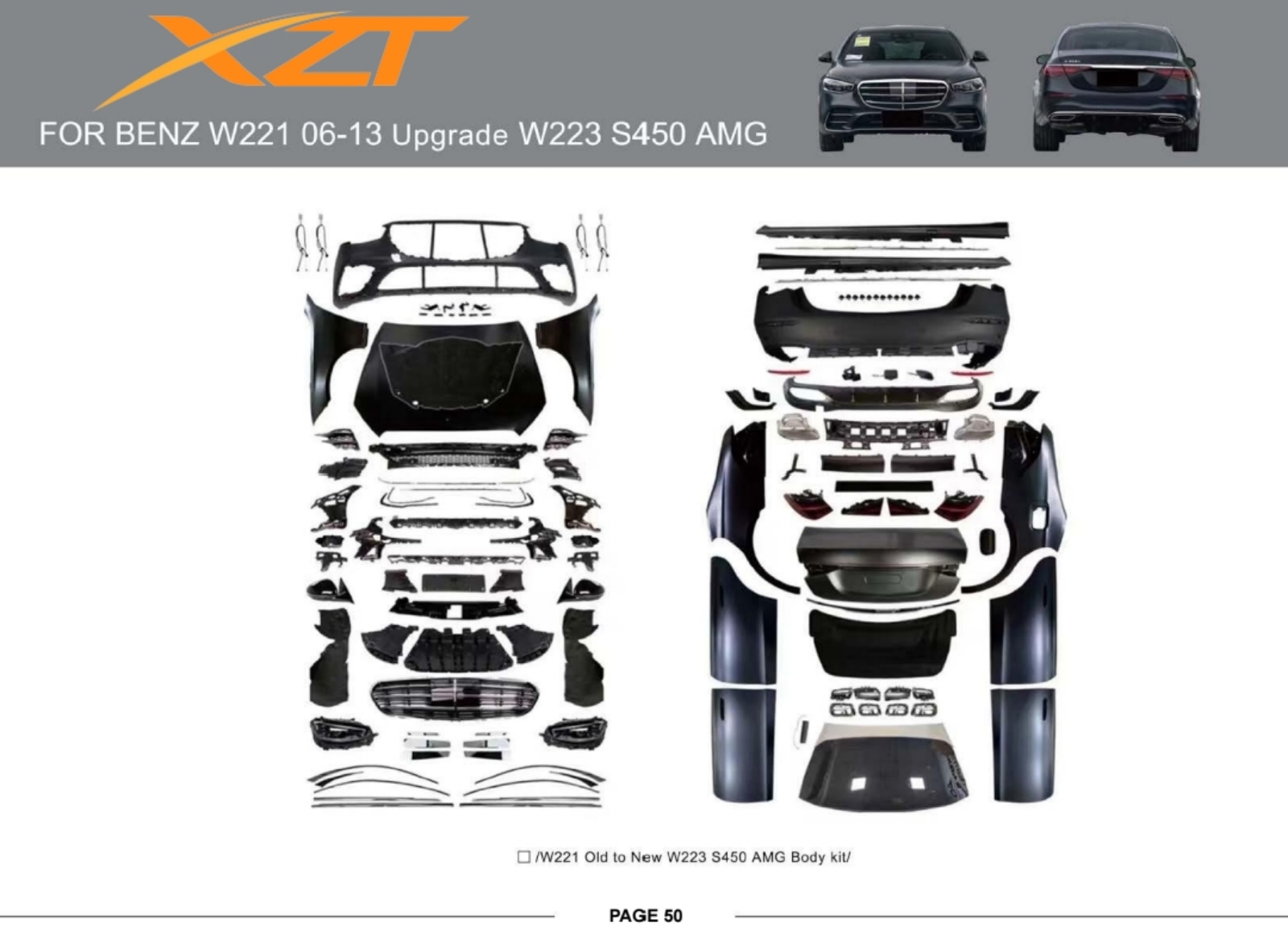 BENZ W221 06-13 UPGRADE W223 S450 AMG BODYKIT