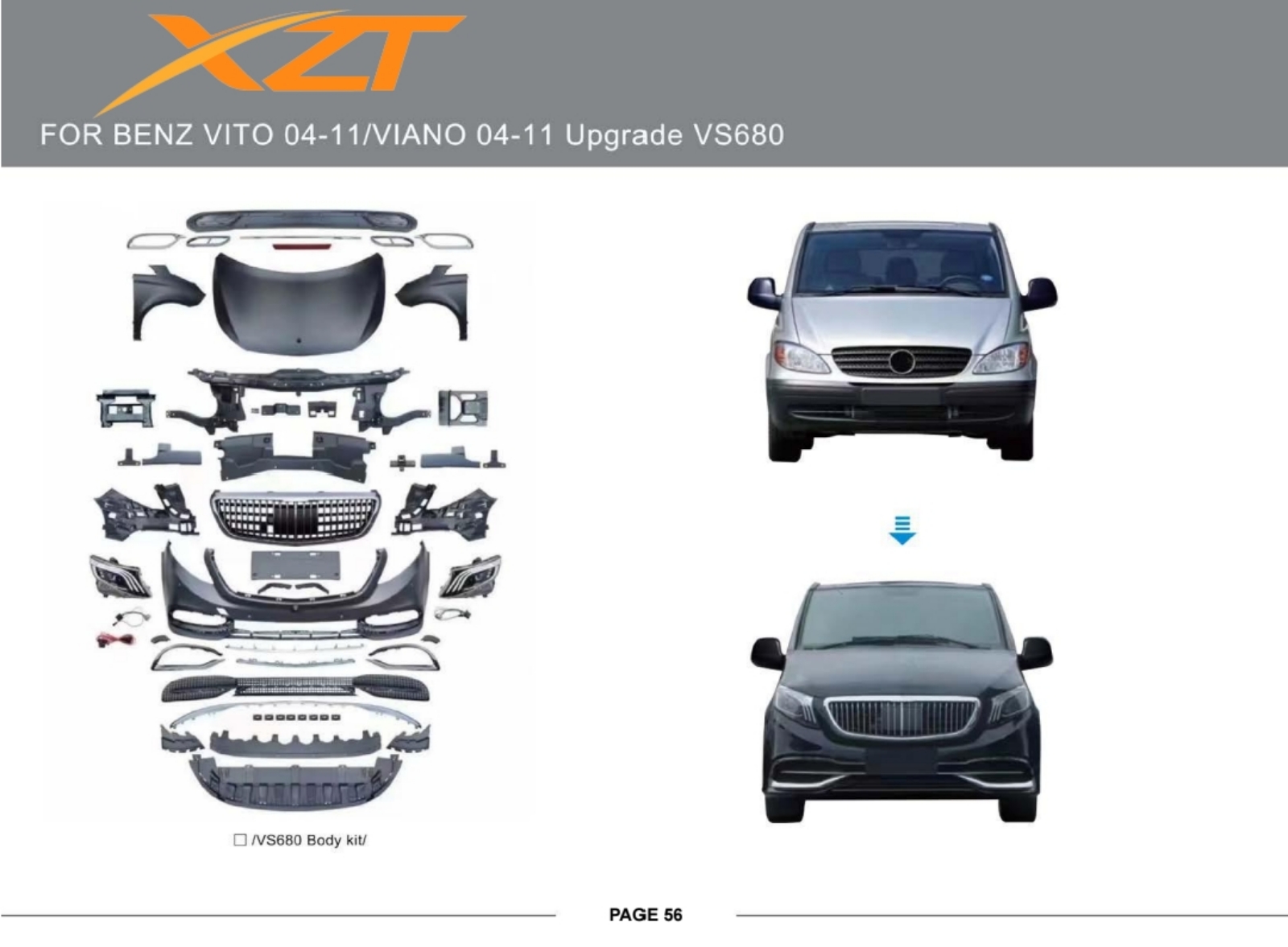 BENZ VITO 04-11  & VIANO 04-11 UPGRADE VS680 BODYKIT