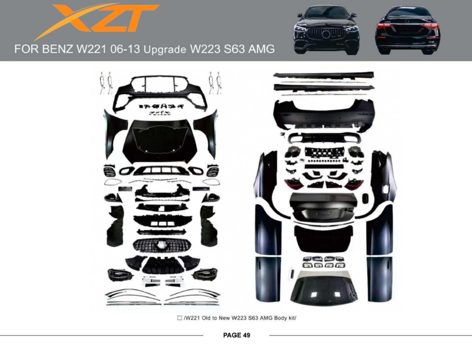 BENZ W221 06-13 UPGRADE W223 S63 AMG BODYKIT