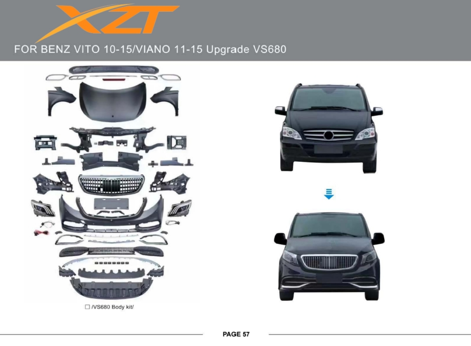 BENZ VITO 10-15 & VIANO 11-15 UPGRADE VS680 BODYKIT