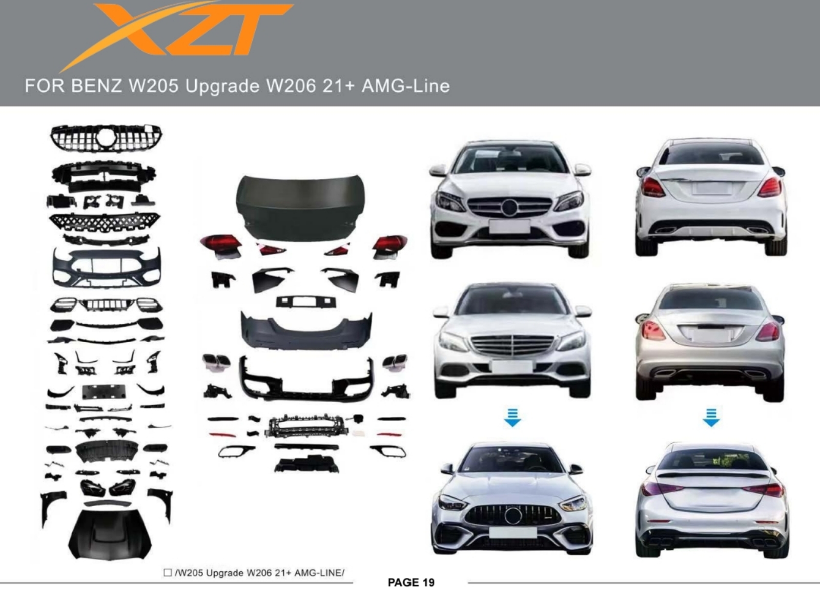 BENZ W205 UPGRADE TO W206 21+ AMG-LINE BODYKIT