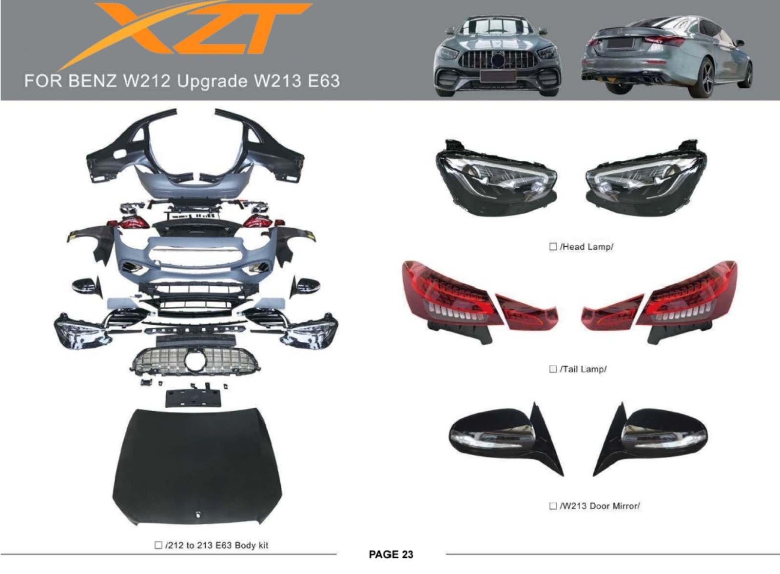 BENZ W212 UPGRADE W213 E63 BODYKIT