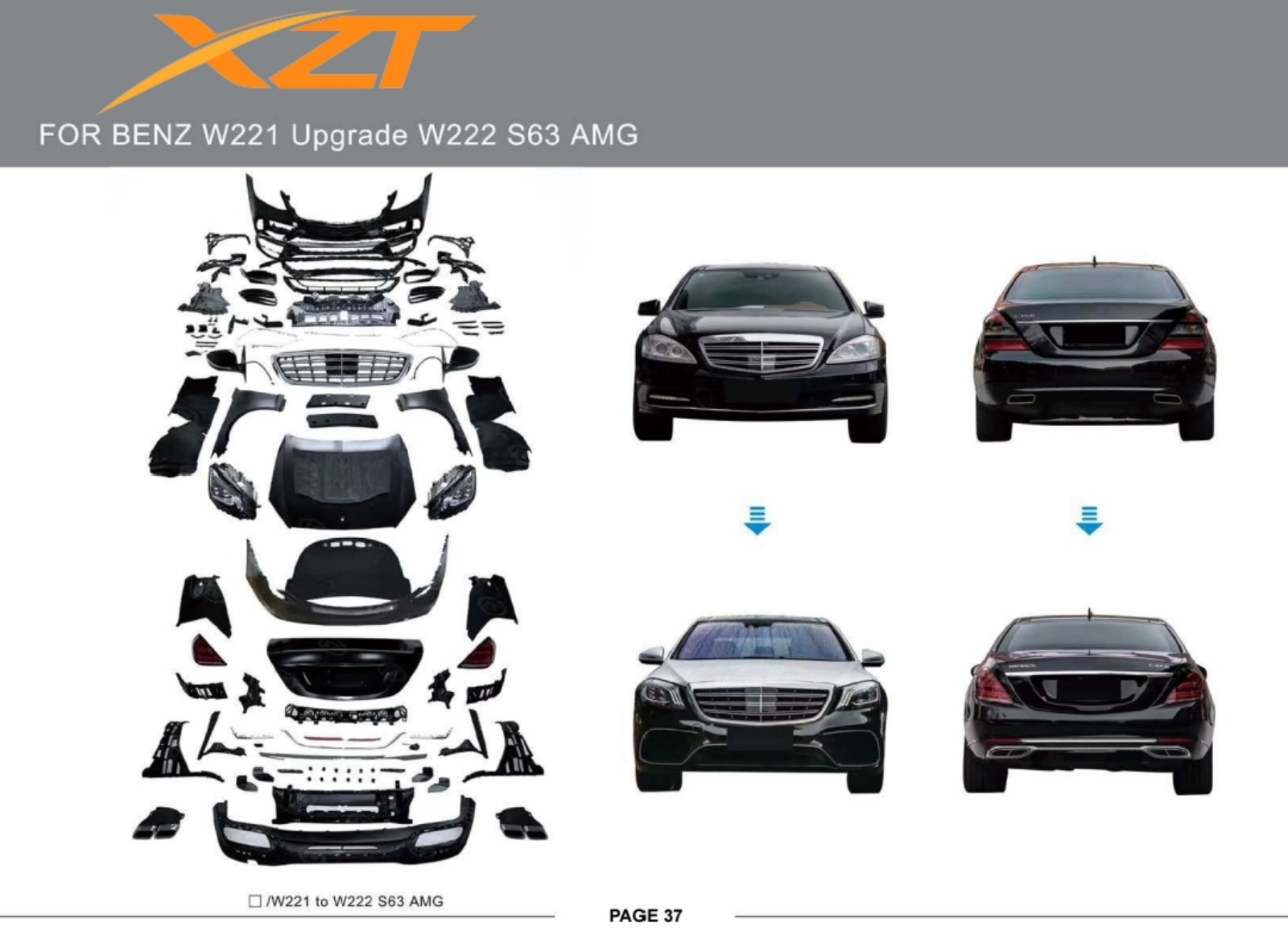 BENZ W221 UPGRADE W222 S63 AMG BODYKIT