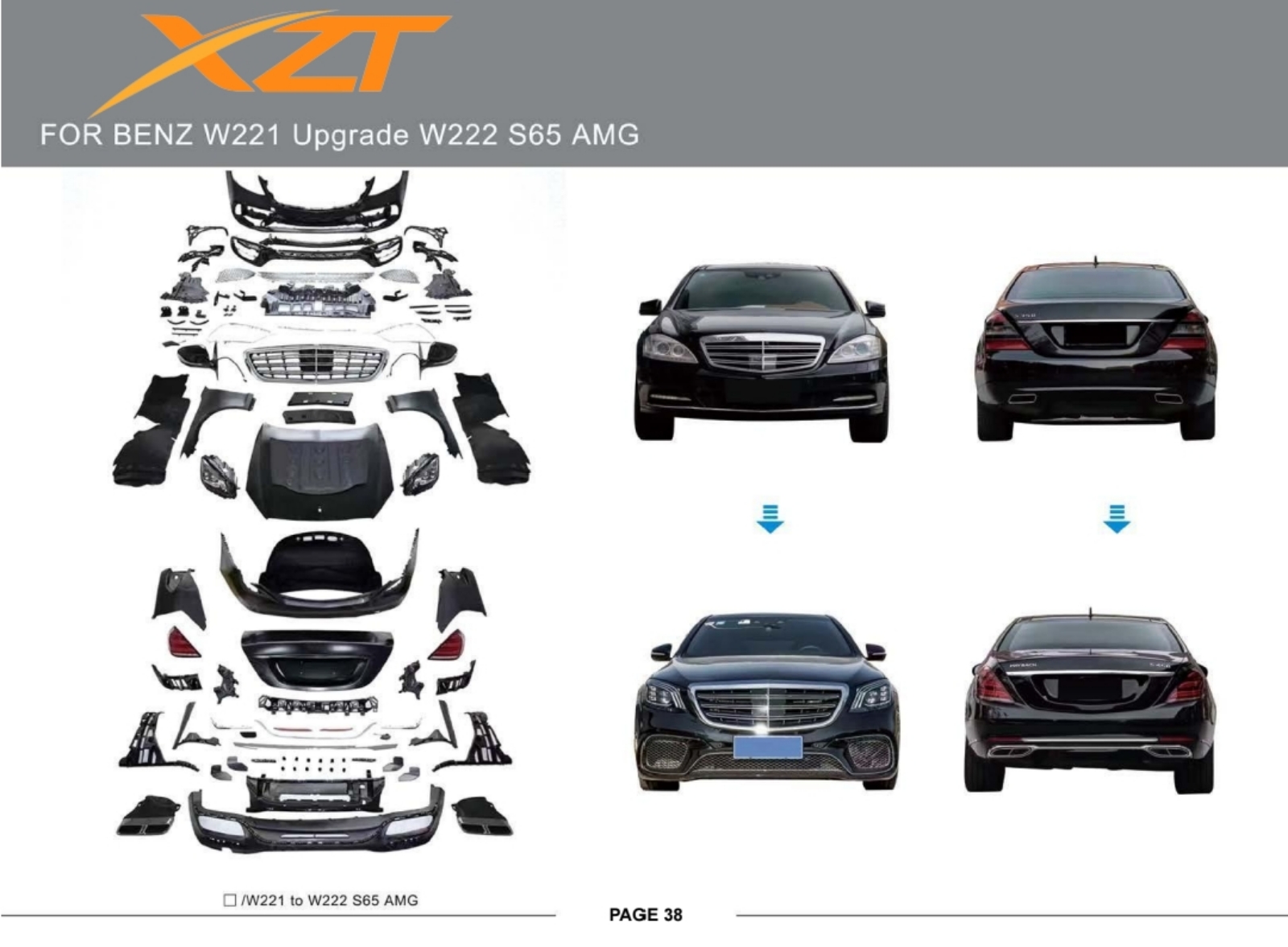 BENZ W211 UPGARDE W222 S65 AMG BODYKIT