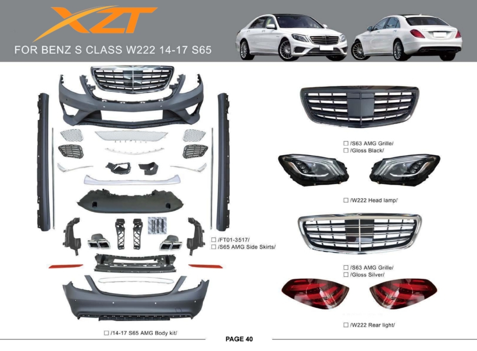 BENZ S CLASS W222 14-17 S65 BODKIT