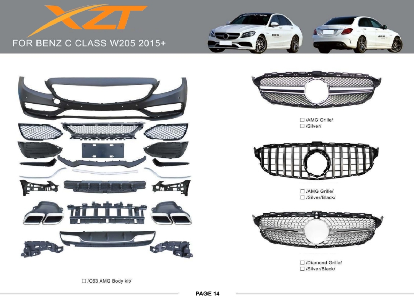 BENZ C CLASS W205 2015+ BOD9YKIT