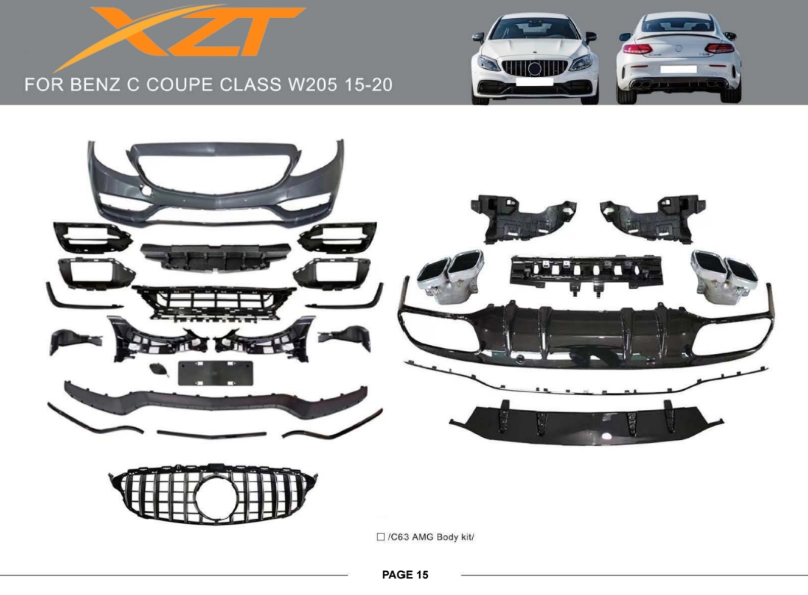 BENZ C COUPE CLASS W205 15-20 BODYKIT