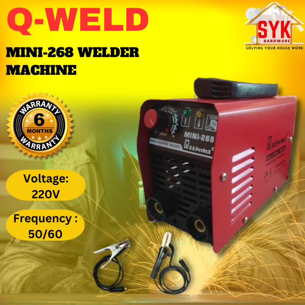 SYK Q-Weld Mini-268 DC MMA Inverter Electric Welding Machine Metal Steel Welding Mesin Welder Elektrik Kimpalan