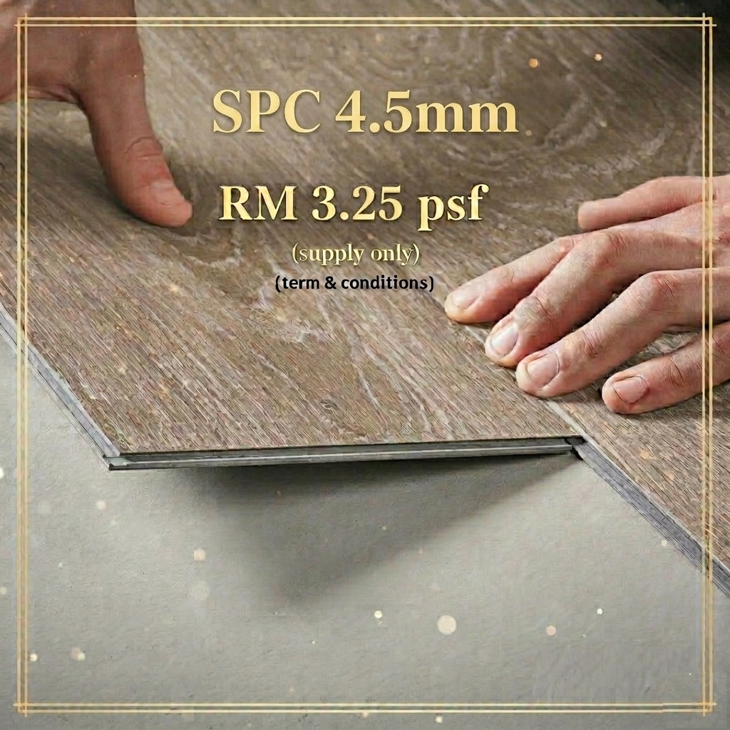 SPC 4.5mm (wear layer 0.30mm) 183mm x 1220mm (RM 3.25 psf supply only)