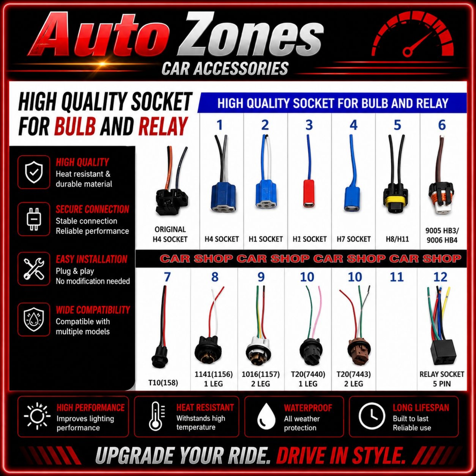 headlights taillight socket
