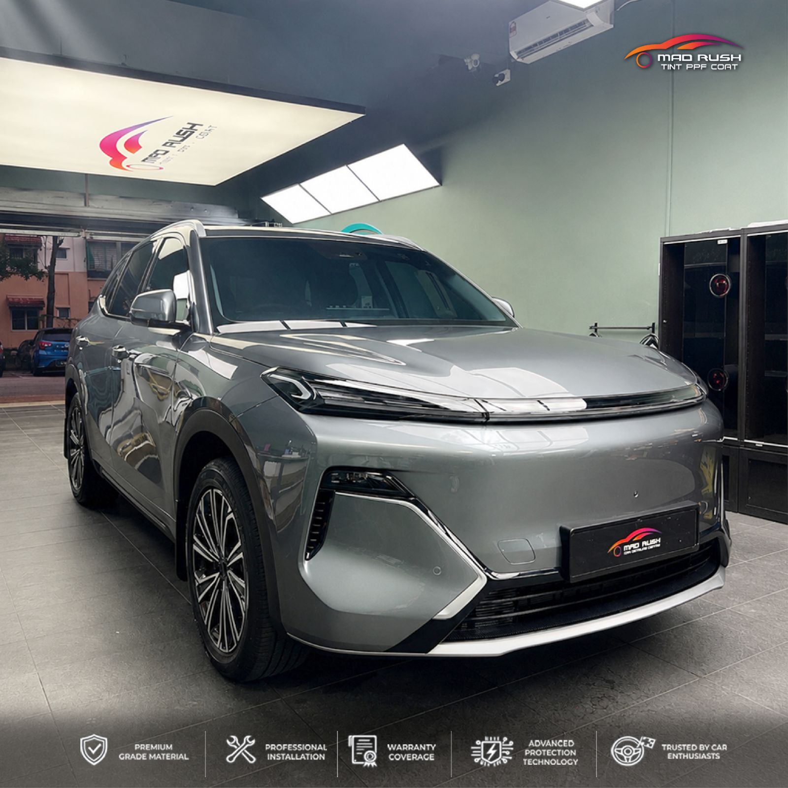 Proton e.MAS 7 PHEV Full Body PPF, 9H Ceramic Coating & Window Tint in Shah Alam Glenmarie