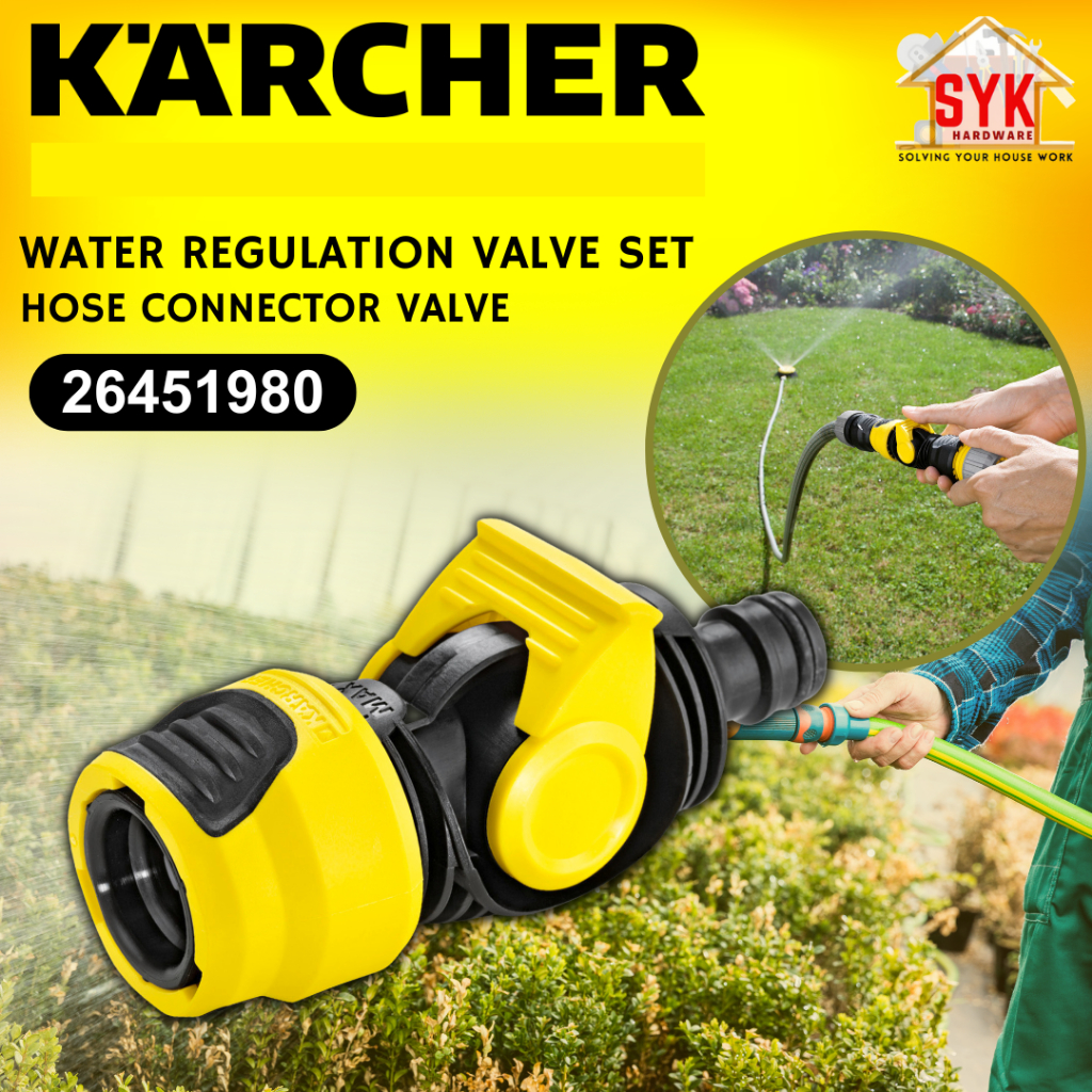 SYK KARCHER 26451980 Universal Water Regulation Valve Set Garden Hose Connector Nozzle Penyambung Paip