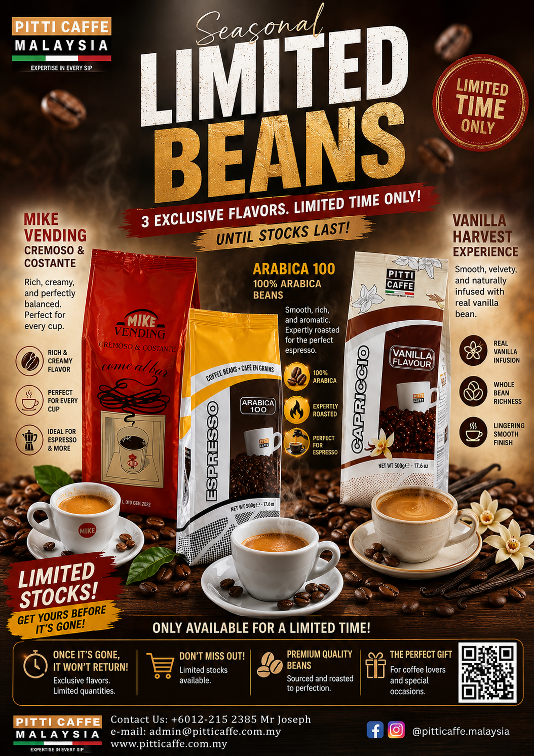 Limited Time Corporate Coffee Experience with PITTI Caffe Malaysia Seasonal Beans